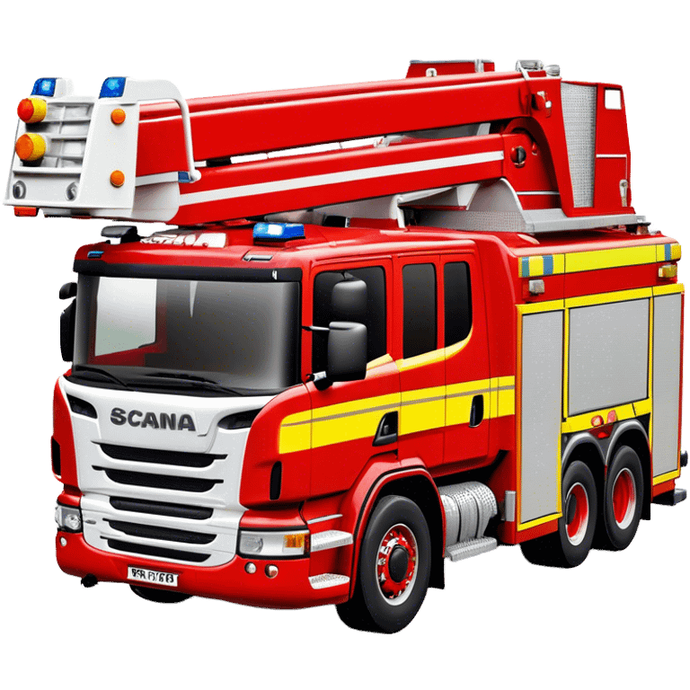 Fire Truck - Scania P320 Fire Truck (Model Year: 2015) (Iconic Colour: Red with white and yellow stripes) emoji