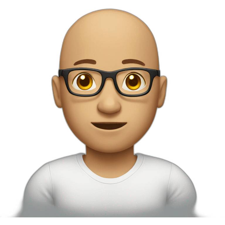 bald geek with athletic body emoji