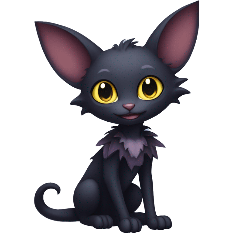 Gorgeous dark anthro bat cat Fakémon full body emoji