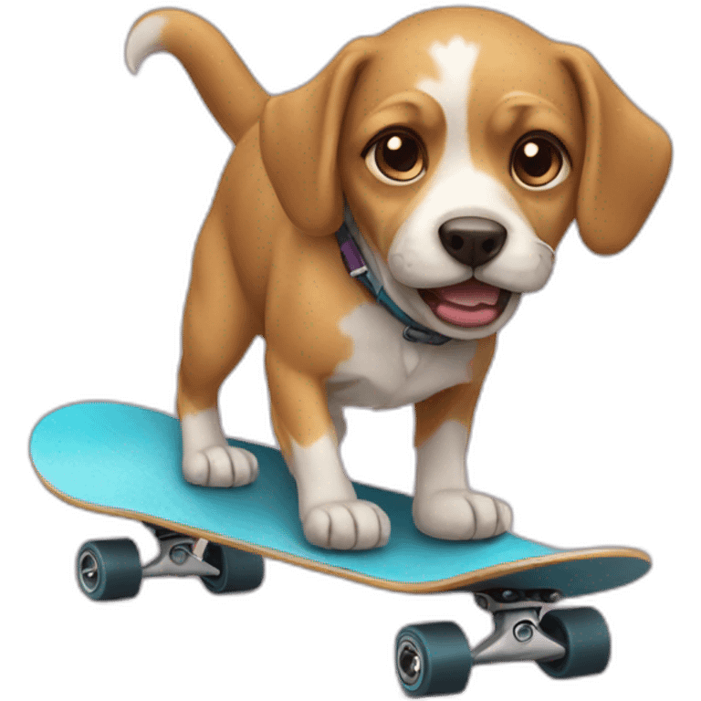 a dog on skateboard emoji