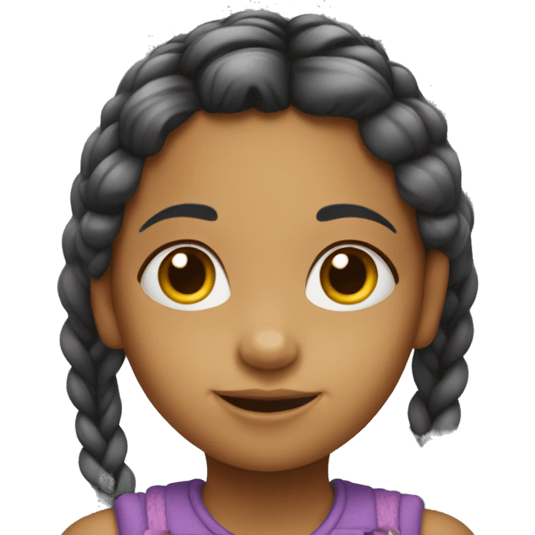 Little girl with braided hair. emoji