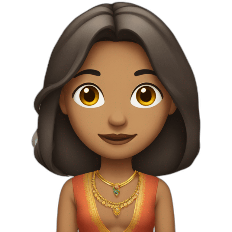 indian girl fair with length hair emoji