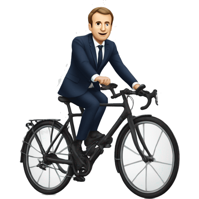 Macron en velo emoji