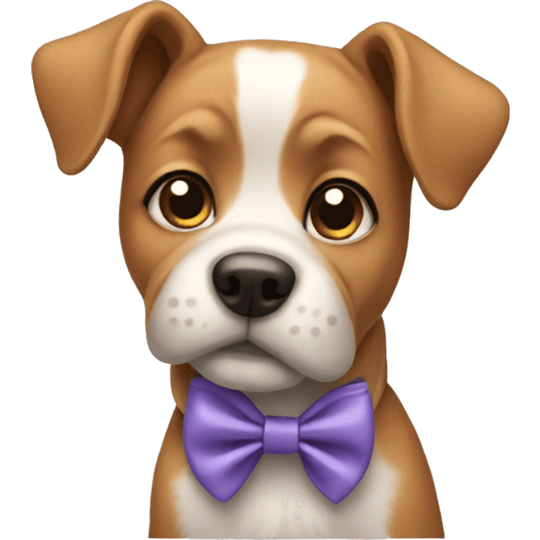 Dog wearing a bow emoji