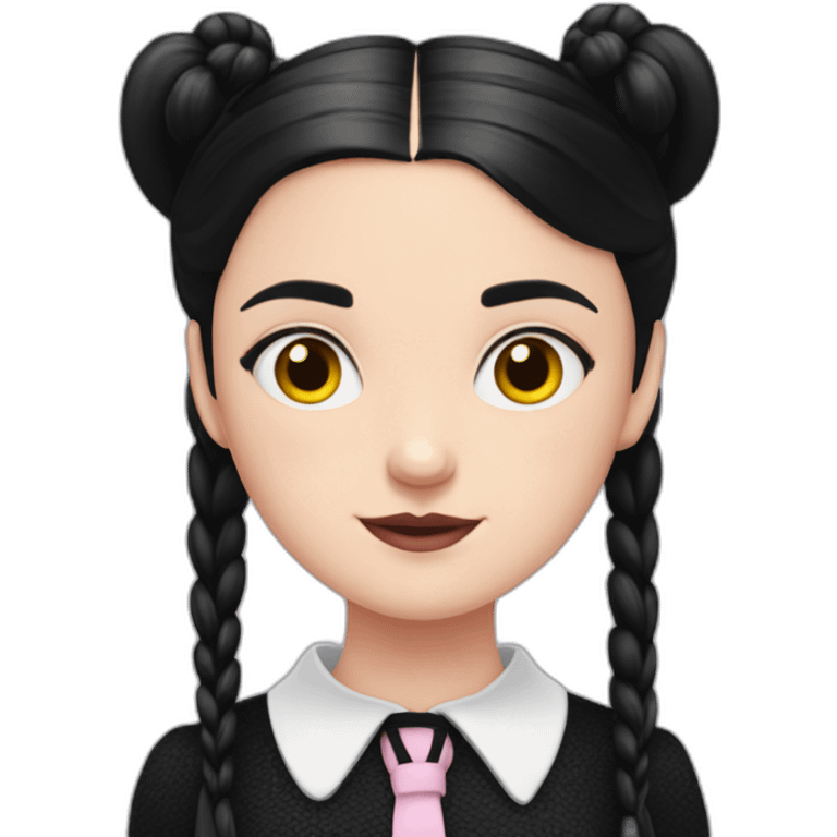 pink heart wednesday addams emoji