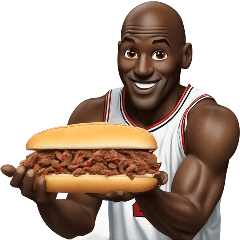 Michael Jordan eating an Italian beef sandwich emoji