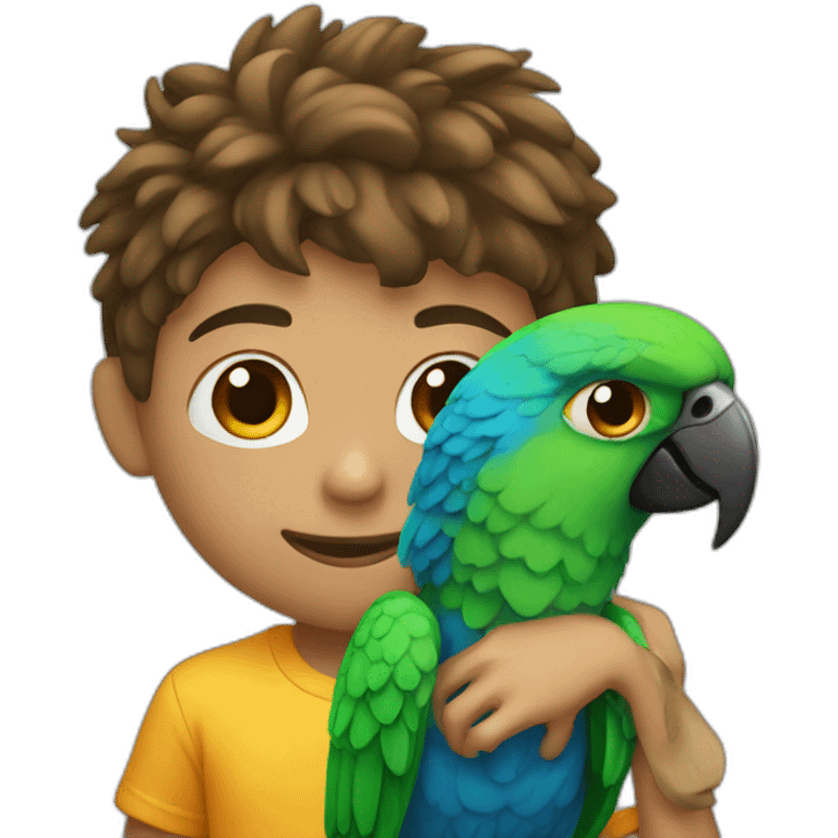 boy with parrot emoji