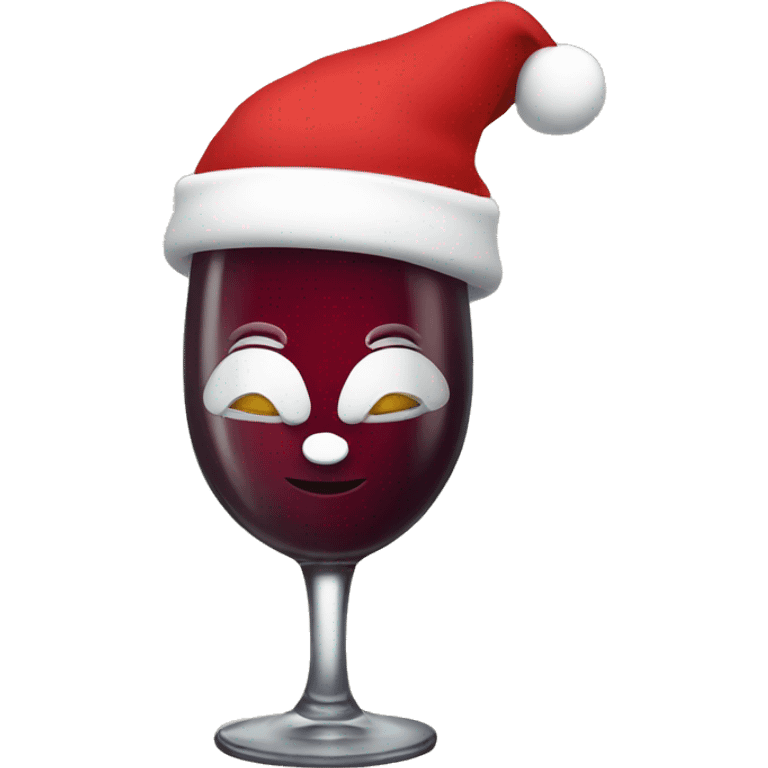 Wine bottle With a santa hat  emoji