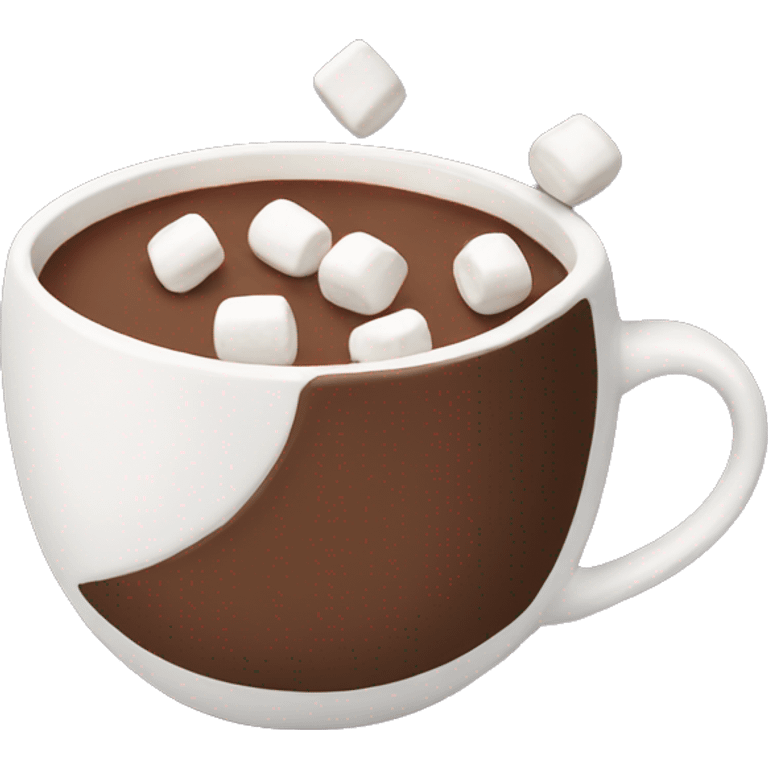 hot chocolate in a mug with marshmallows  emoji