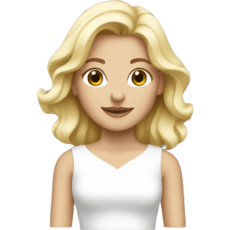 blonde girl in white dress emoji