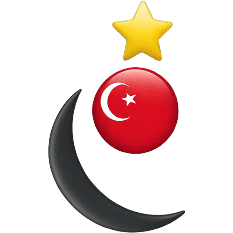 Turkey flag with a yellow star and Crescent moon emoji