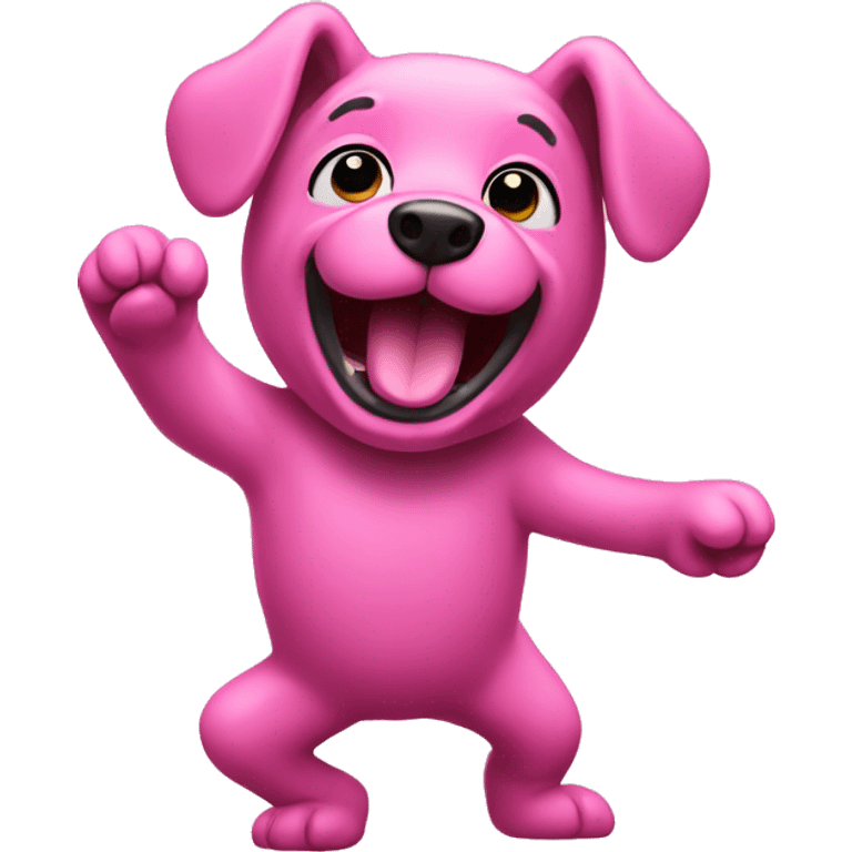 Pink dog dancing emoji