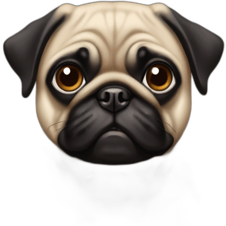 Female Black pug with brown eyes emoji