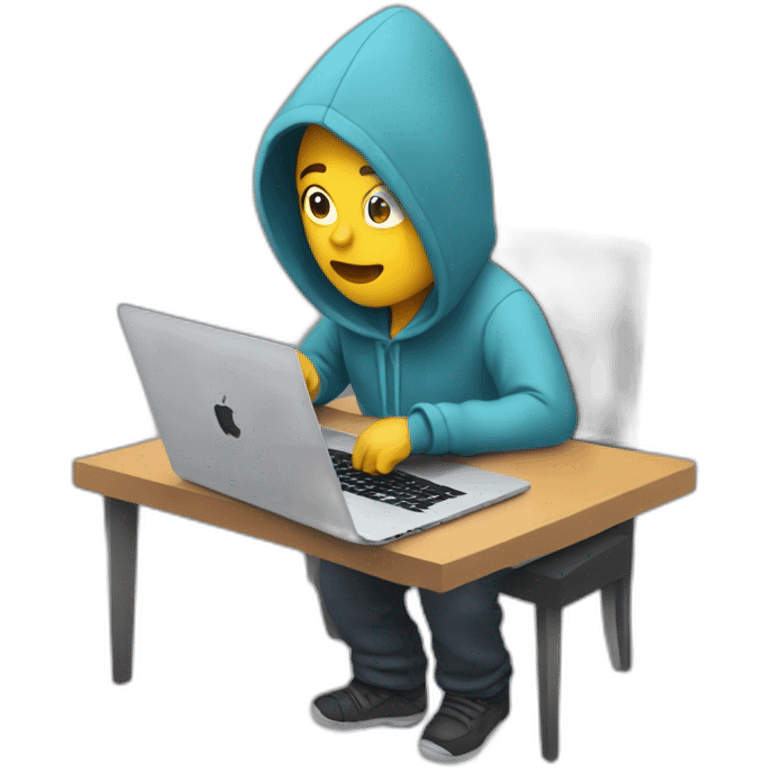 Developer with hoodie and a macbook emoji