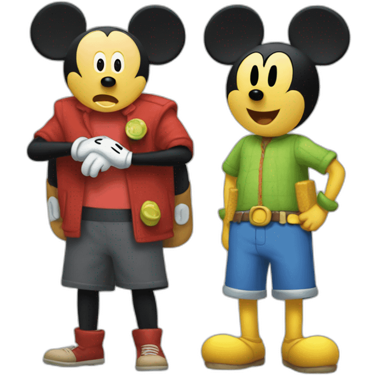 Mickey Mouse and Bob sponge emoji