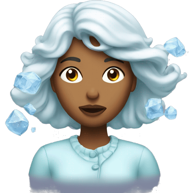  lady blowing ice wind  emoji