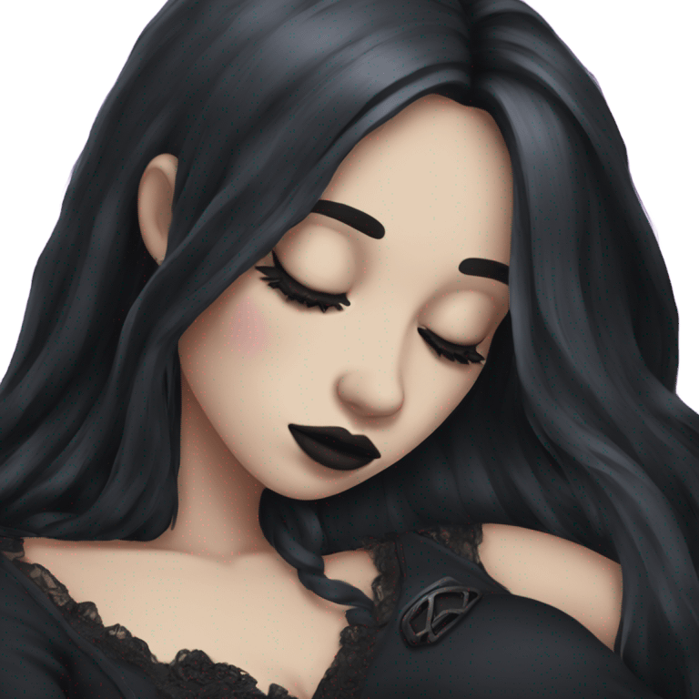 Goth girl sleeping emoji