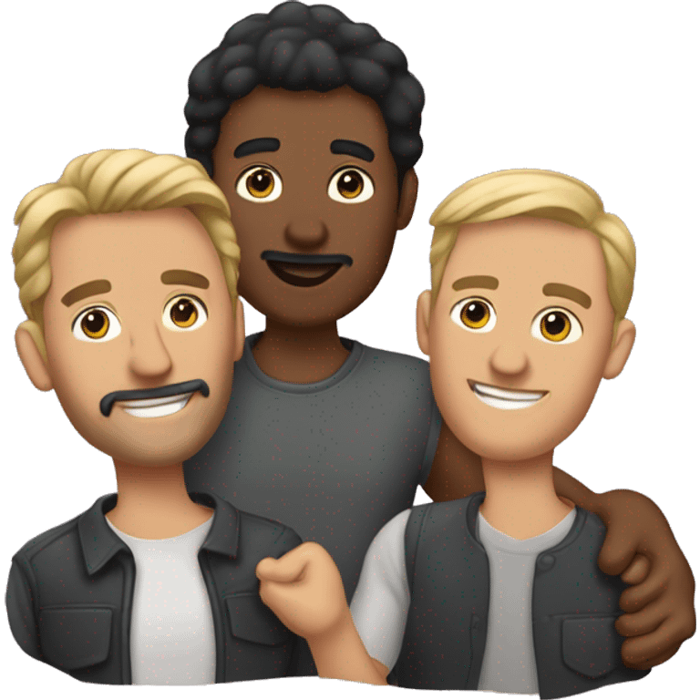 Polyamorous three men couple emoji