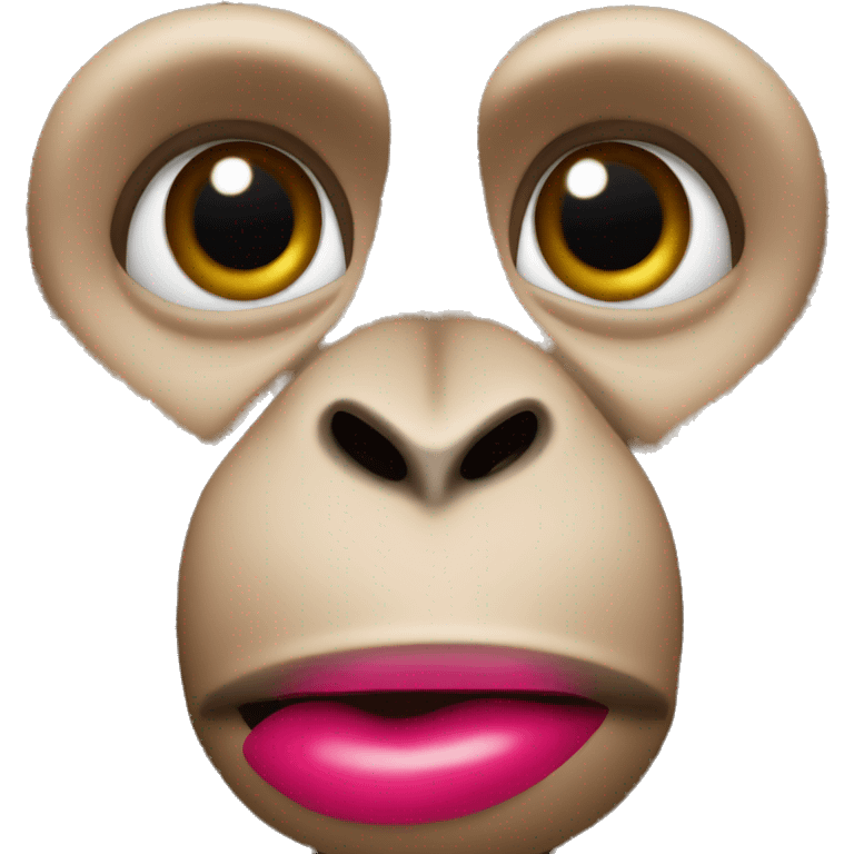 Monkey wearing lipstick  emoji