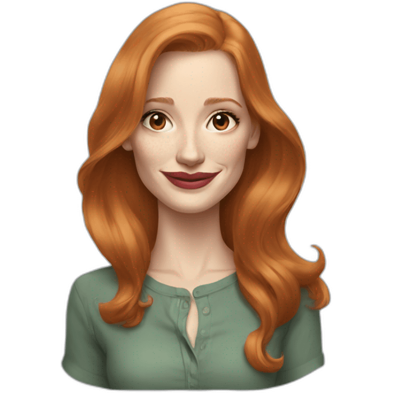 jessica-chastain cartoon wearing shirt emoji