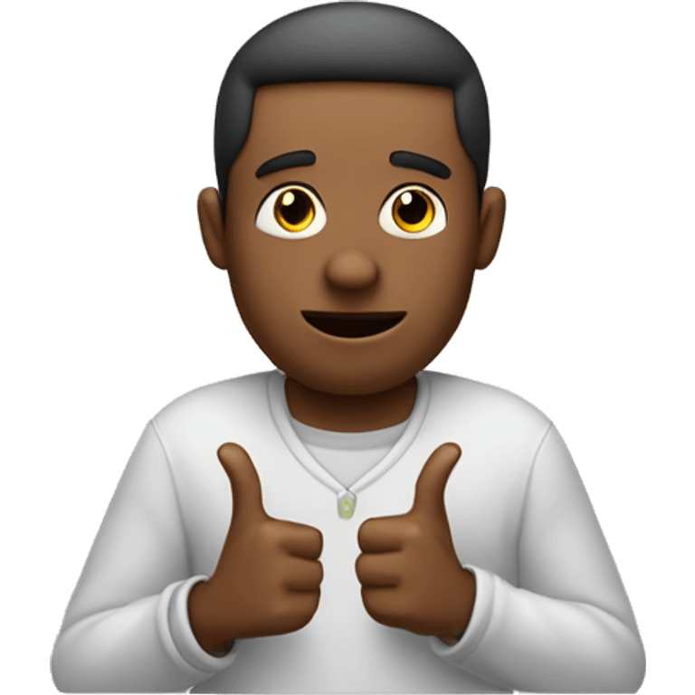 man shrug emoji with the ring finger and the middle finger being together and the index finger being closed and the pinkie being out. emoji