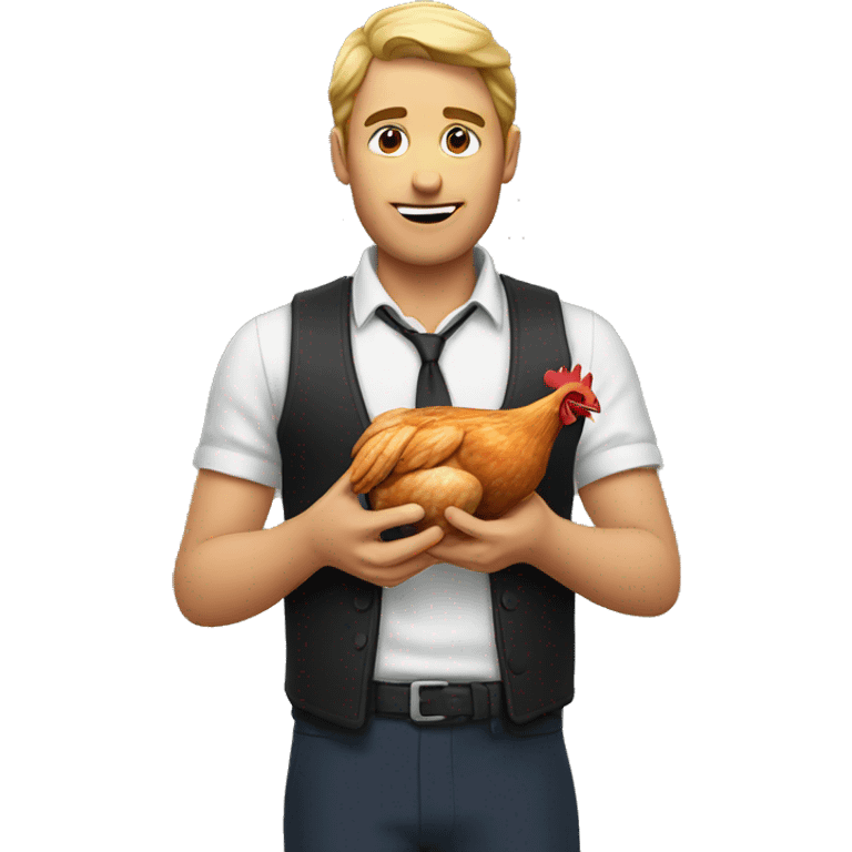 a man with a piece of chicken  emoji