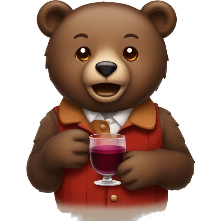 Bear with mulled wine  emoji