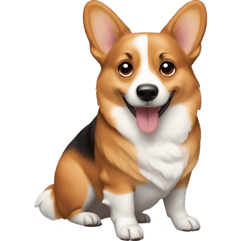 Corgi with a man and woman  emoji