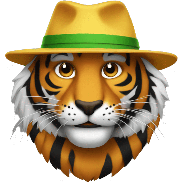 Tiger Rasta hat emoji