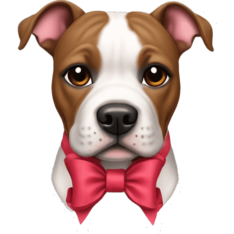 staffordshire bull terrier wit bow emoji