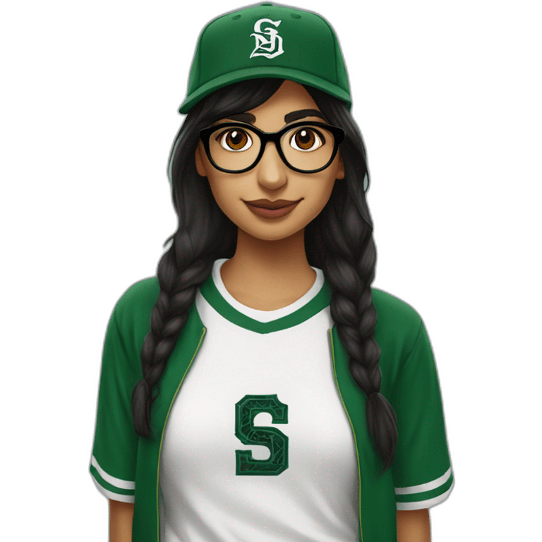 Mia Khalifa slytherin baseball tshirt emoji