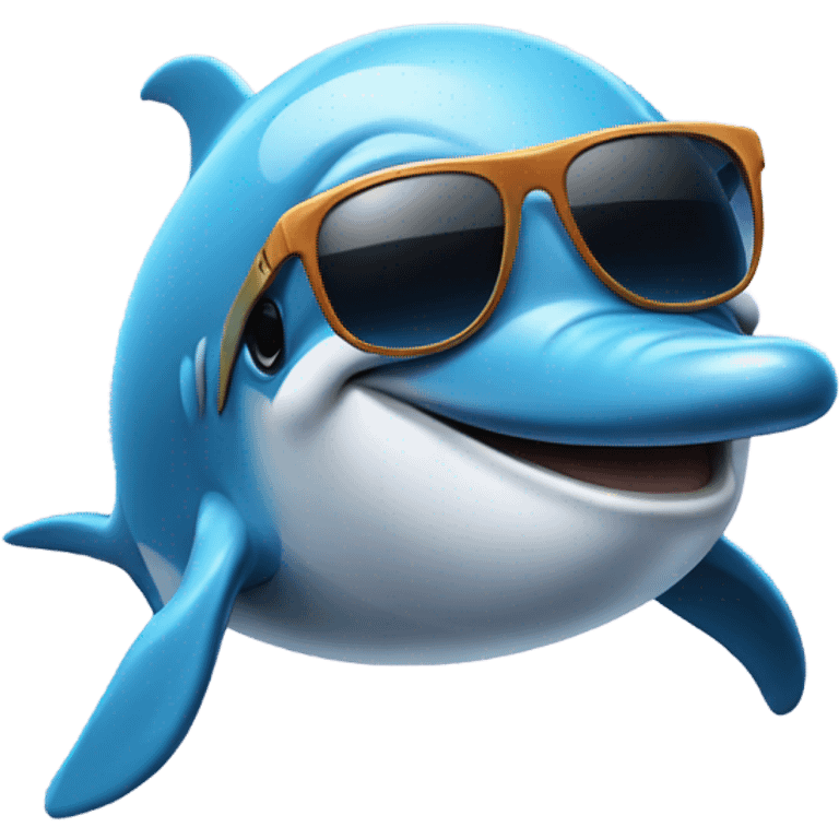 Dolphin with sunglasses  emoji