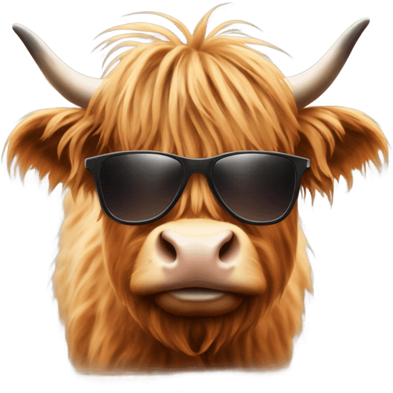 highland cow with sunglasses  emoji