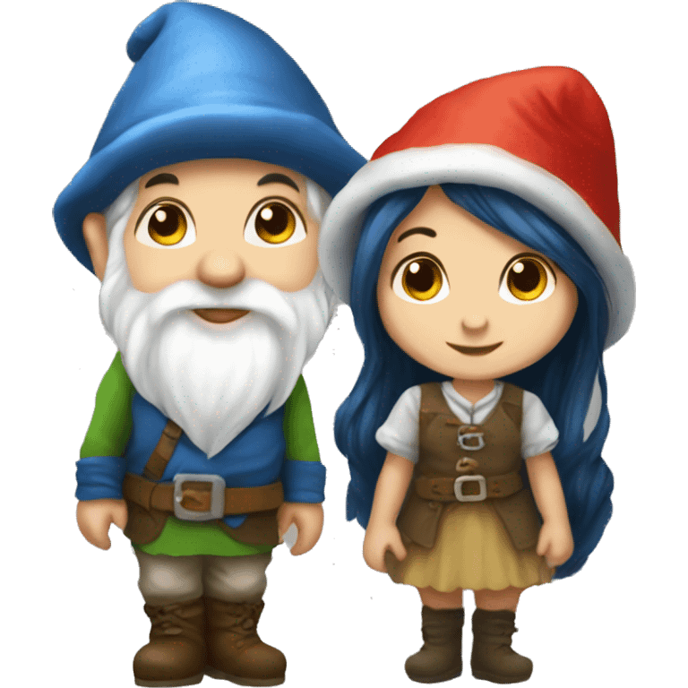 pretty gnome girl and gnome boy inlove emoji