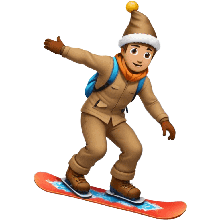 birthday guy snowboarding mountain emoji