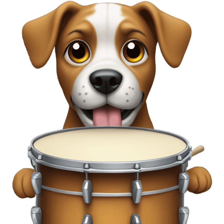 Dog playing drums emoji