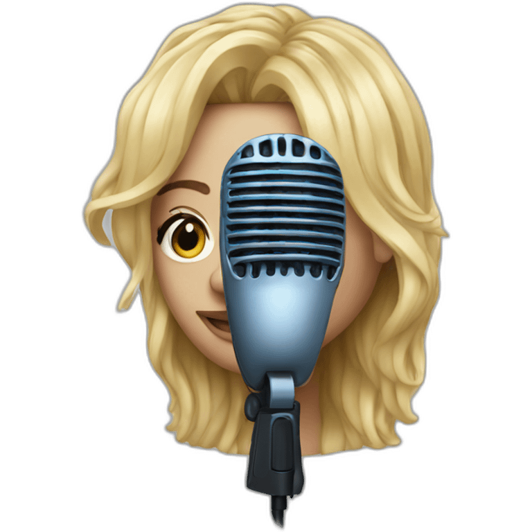 pop star with head mic emoji