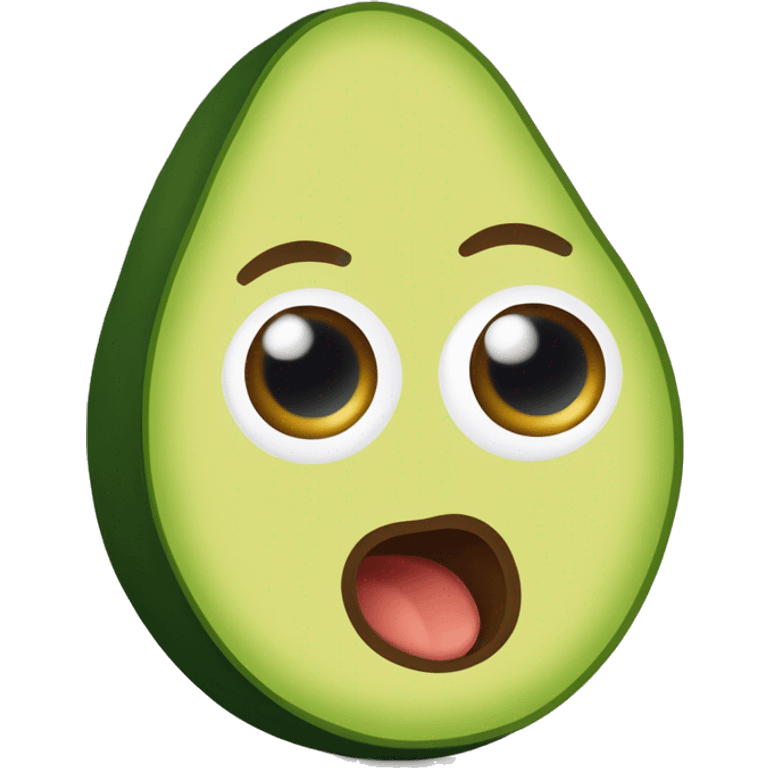 avocado umana con la faccia beve da una lattina con la bocca aperta e gli occhi emoji