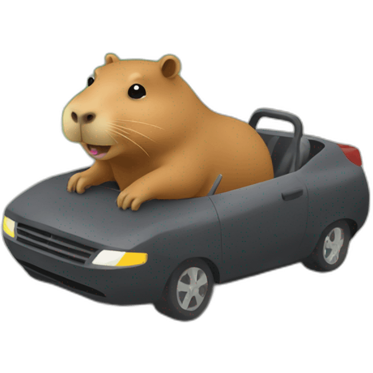 Capybara driving car emoji