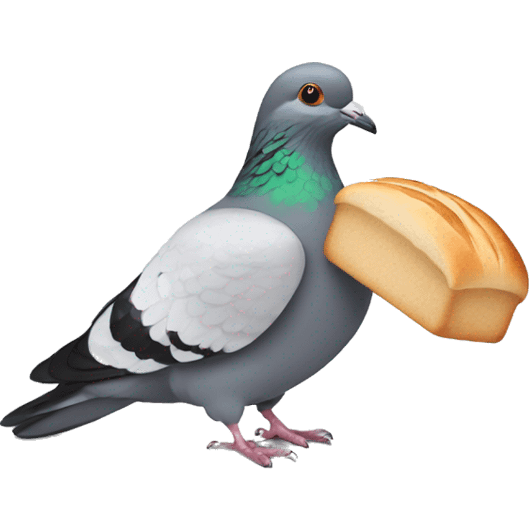 Pigeon with white bread emoji