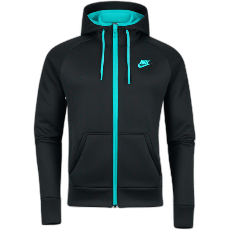 Nike tech fleece noir avec fermeture éclair turquoise  emoji