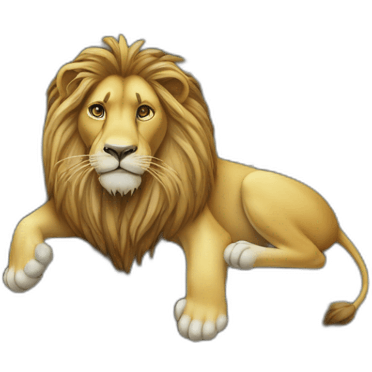 Lion sur pierre pierre sur arbre emoji