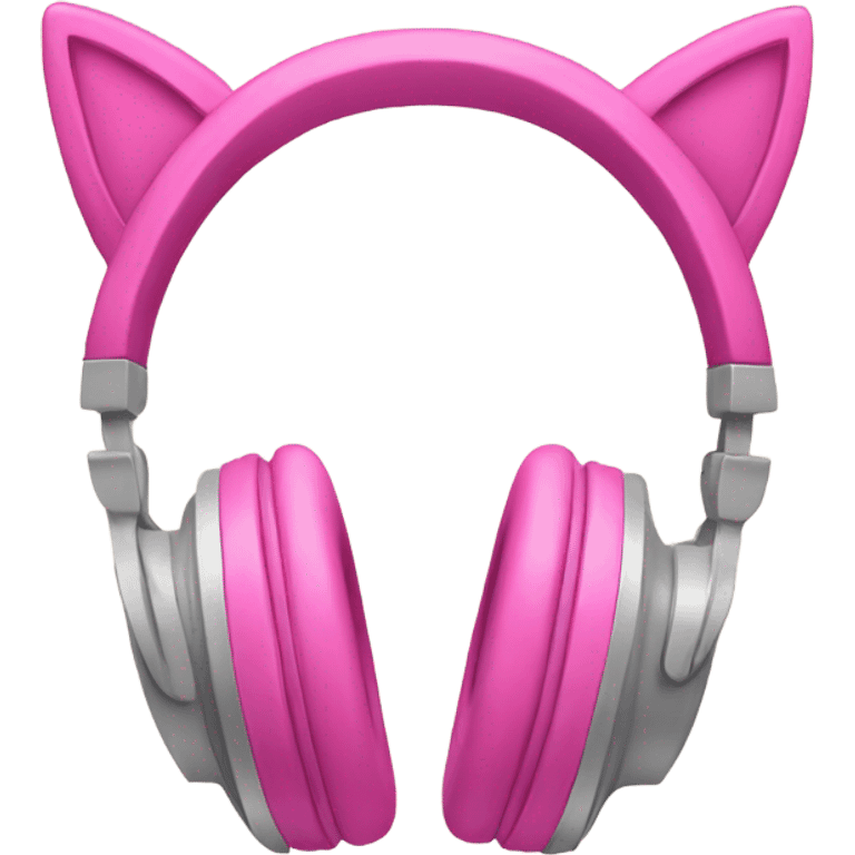 Pink headphones with cat ears emoji