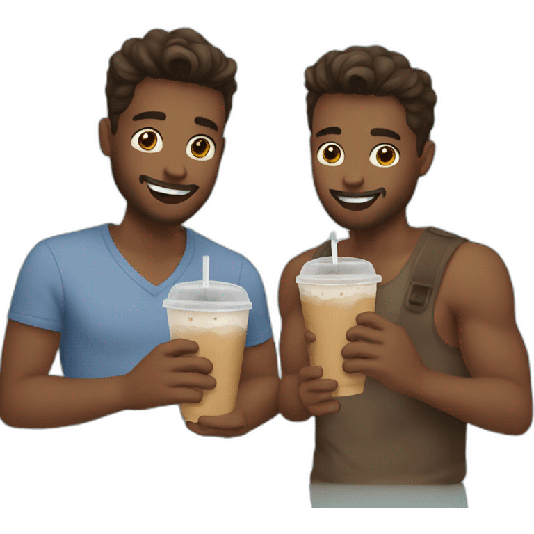 Gay men and their Ice coffee  emoji