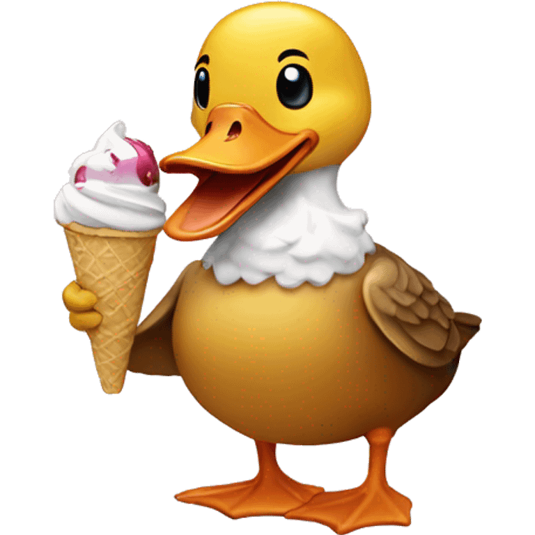 duck eating ice cream emoji