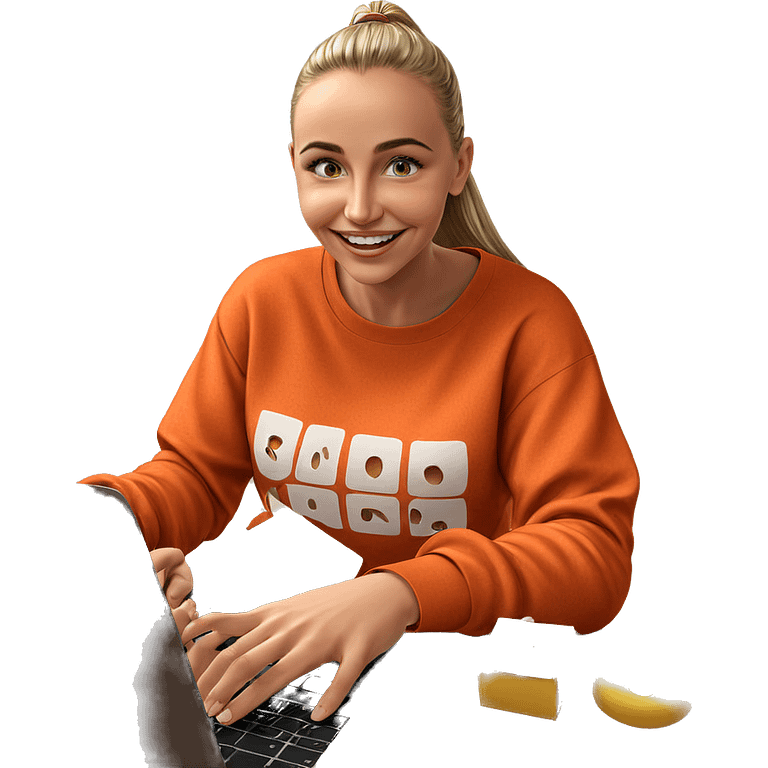 smiling girl with laptop emoji