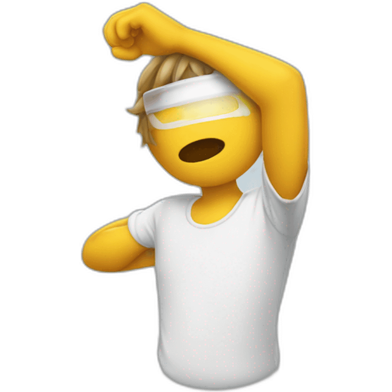 Personne qui fait un dab emoji