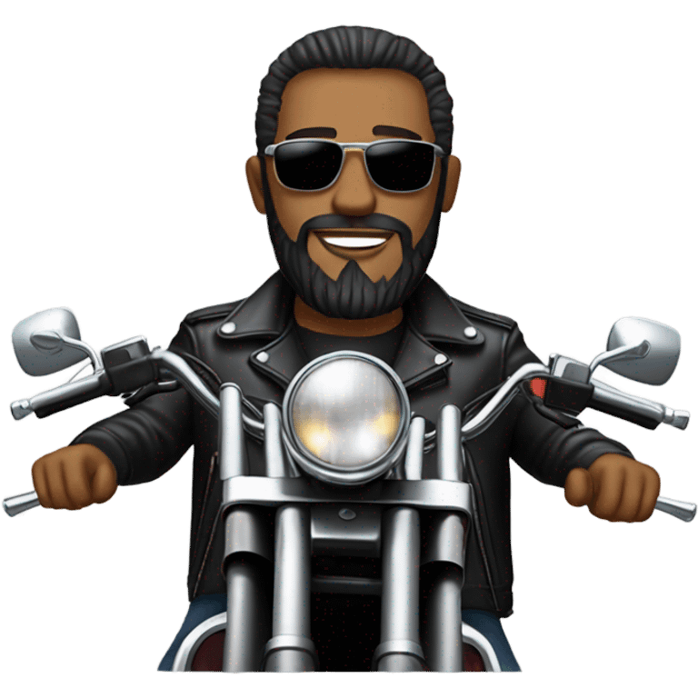 bearded man riding a harley emoji