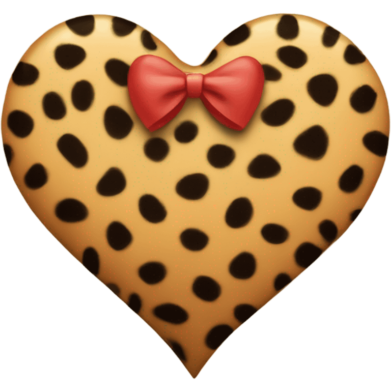 cheetah print heart with a bow emoji