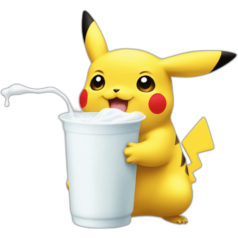 pikachu drinking milk emoji